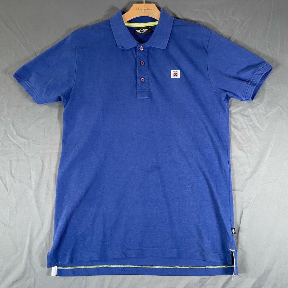 Mini Cooper Polo Shirt Men’s Large Blue Short Sleeve Preppy Golf Cars Official